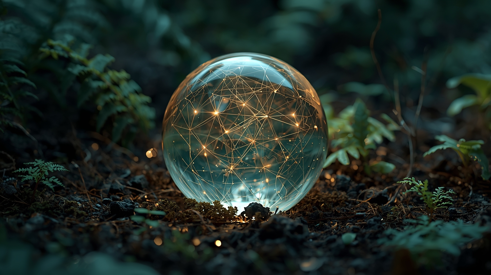 Crystal Ball — luminous sphere with golden constellation patterns